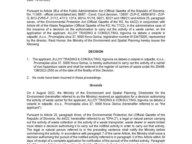 Carrier of non-hazardous waste Authorisation_Page_1